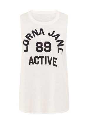 Lorna Jane Motion Knit Muscle Tank - Porcelain