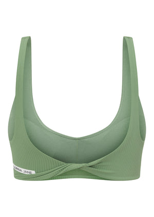 Lorna Jane Reform Rib Sports Bra - Green Goodness