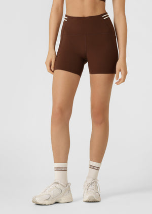 Lorna Jane Stash It All 3 Pocket 14cm Bike Shorts - Espresso
