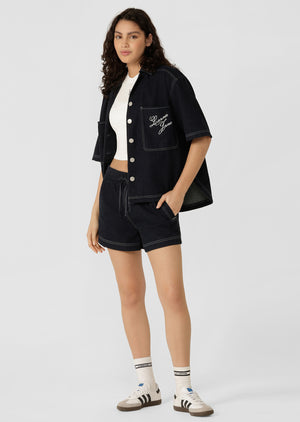Lorna Jane Off Duty Denim Overshirt - French Navy