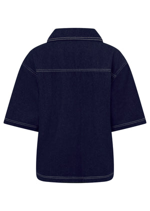 Lorna Jane Off Duty Denim Overshirt - French Navy