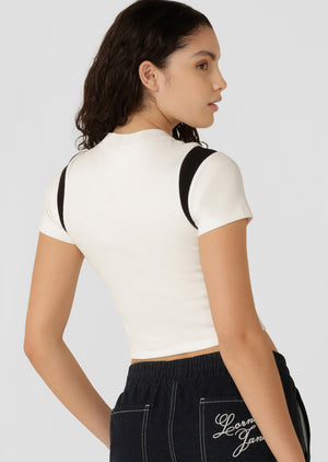 Lorna Jane Drift Baby Tee - Porcelain