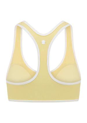 Lorna Jane Camp Cove Rib Sports Bra - Lemon Cream