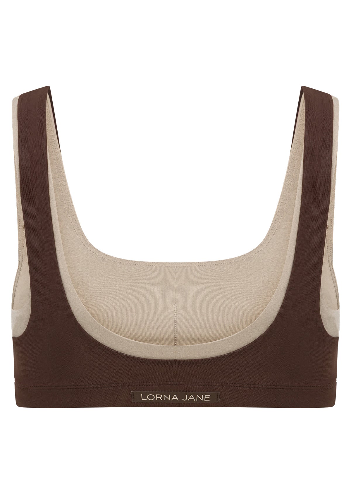 Lorna Jane Double Down Sports Bra - Truffle
