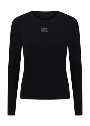 Lorna Jane Whisper Long Sleeve Rib Top - Black