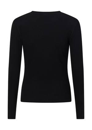 Lorna Jane Whisper Long Sleeve Rib Top - Black