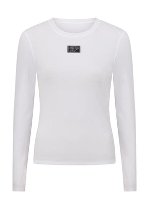 Lorna Jane Whisper Long Sleeve Rib Top - White