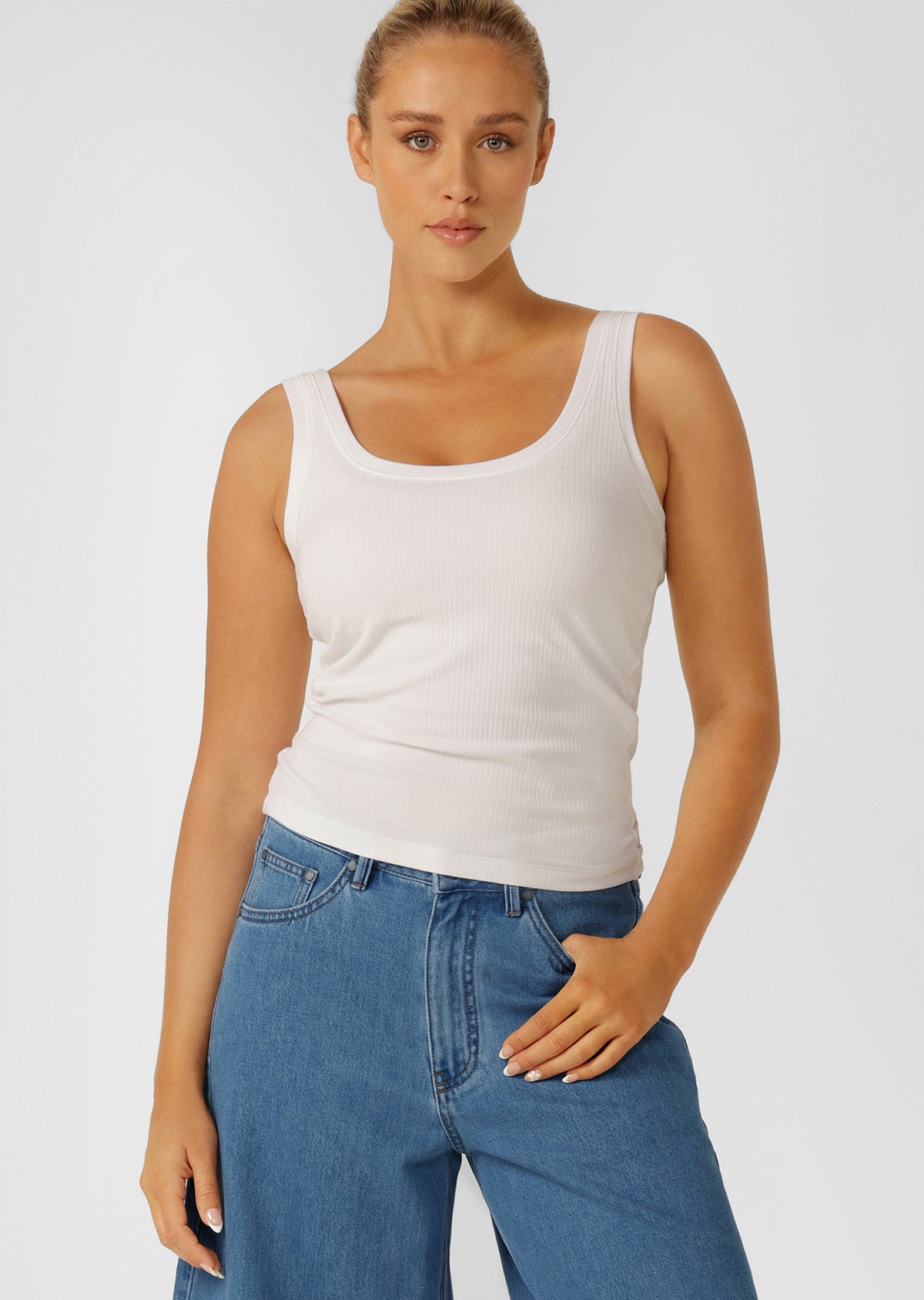Lorna Jane Whisper Rib Tank - White