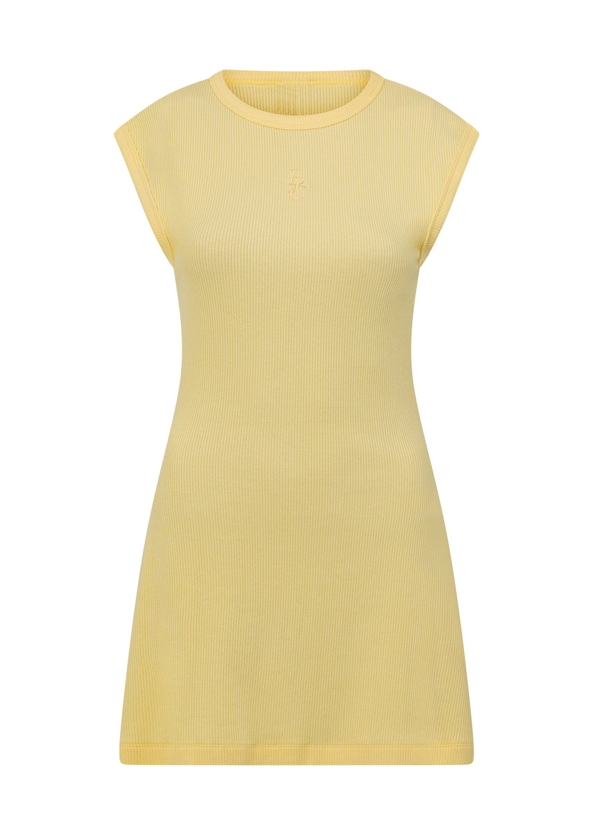 Lorna Jane Paradise Rib Dress - Lemon Cream