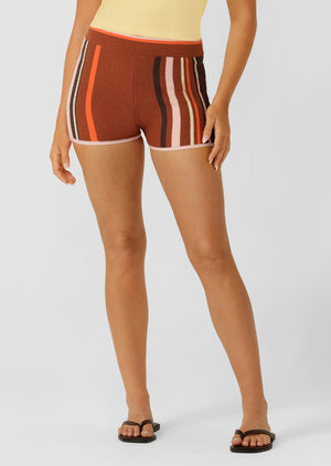 Lorna Jane Amalfi Knit Cheeky Shorts - Amalfi Stripe