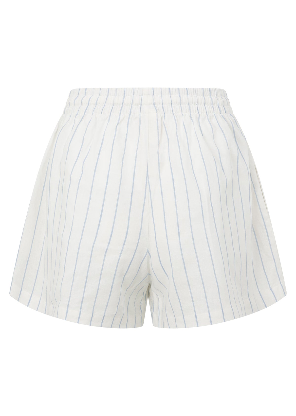 Lorna Jane Preset Stripe Linen Shorts - Oxford Blue Stripe