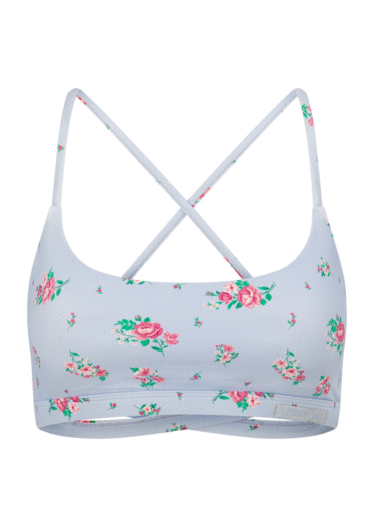 Lorna Jane Blueberry Rose Sports Bra - Blueberry Rose Print