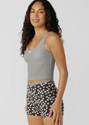 Lorna Jane Nice And Sweet Bra Tank Combo - Volcano Gingham