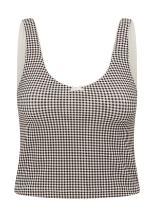 Lorna Jane Nice And Sweet Bra Tank Combo - Volcano Gingham