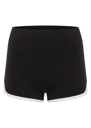 Lorna Jane One To Watch 7cm Luxe Rib Bike Shorts - Black