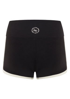 Lorna Jane One To Watch 7cm Luxe Rib Bike Shorts - Black