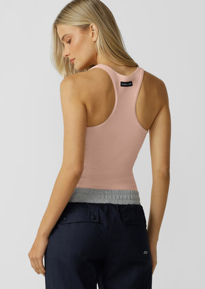 Lorna Jane Off Duty Rib Bra Tank Combo - Enchanted Pink