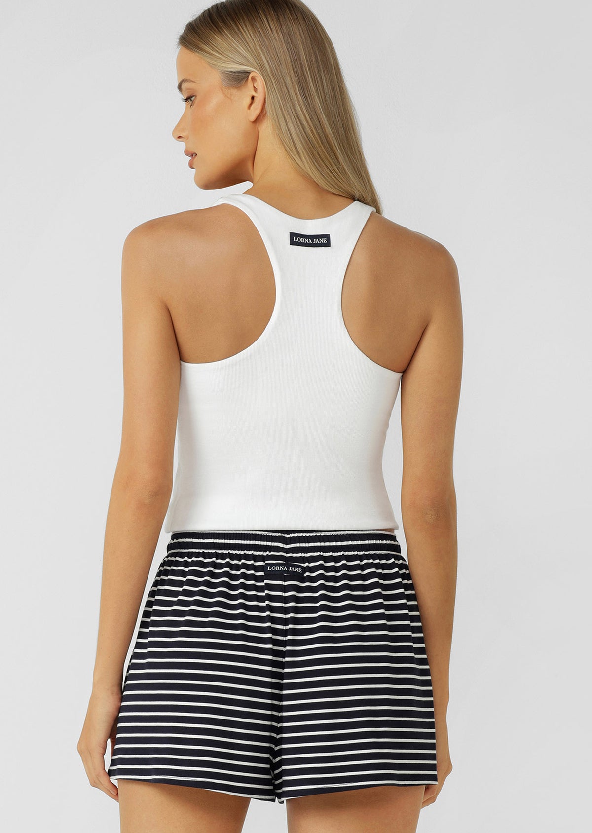 Lorna Jane Off Duty Rib Bra Tank Combo - White