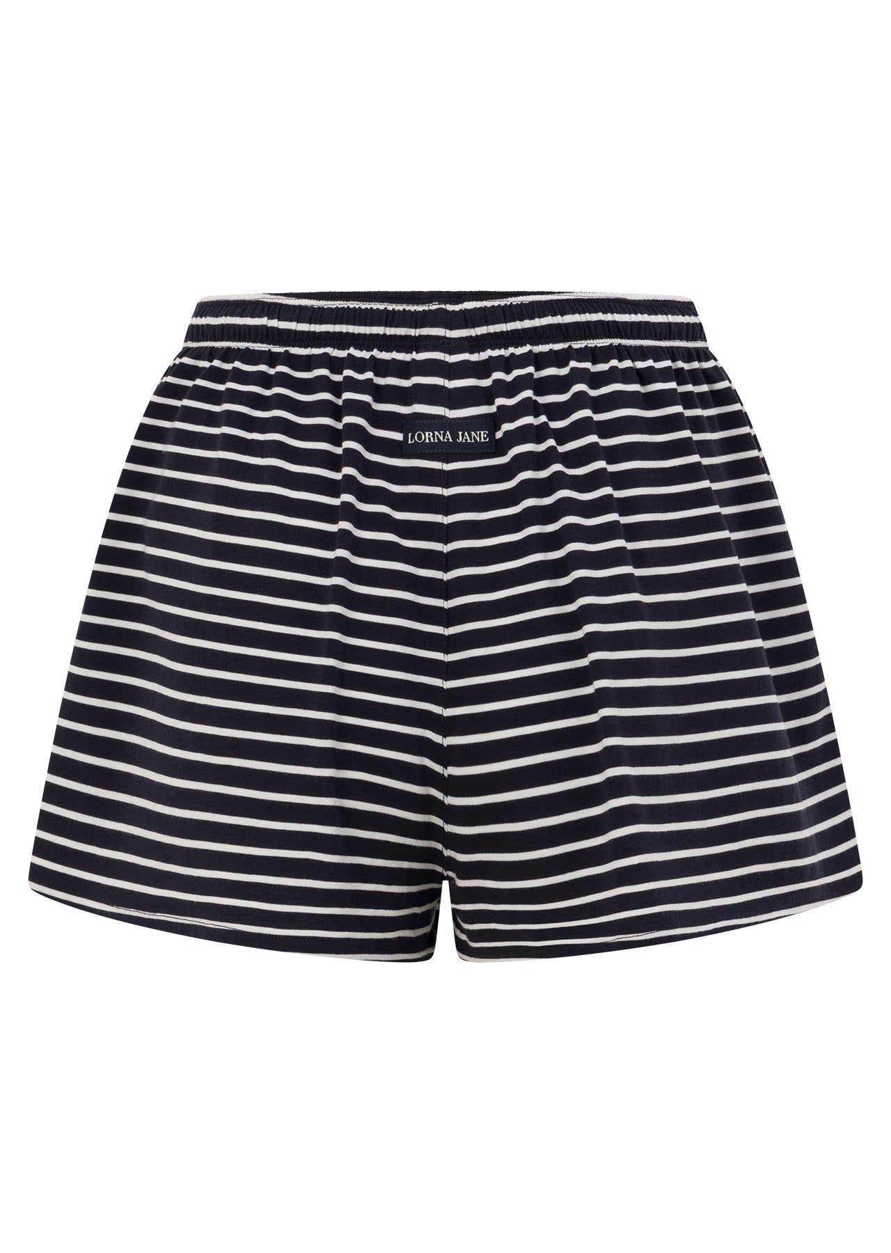 Lorna Jane Summer Stripe Lounge Shorts - Midnight Blue Mini Stripe
