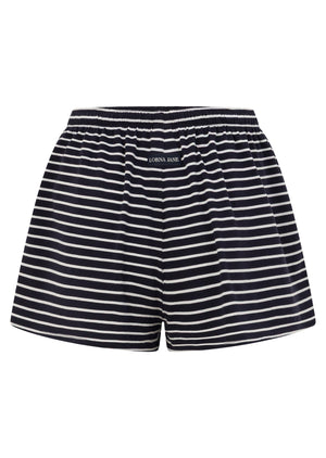 Lorna Jane Summer Stripe Lounge Shorts - Midnight Blue Mini Stripe