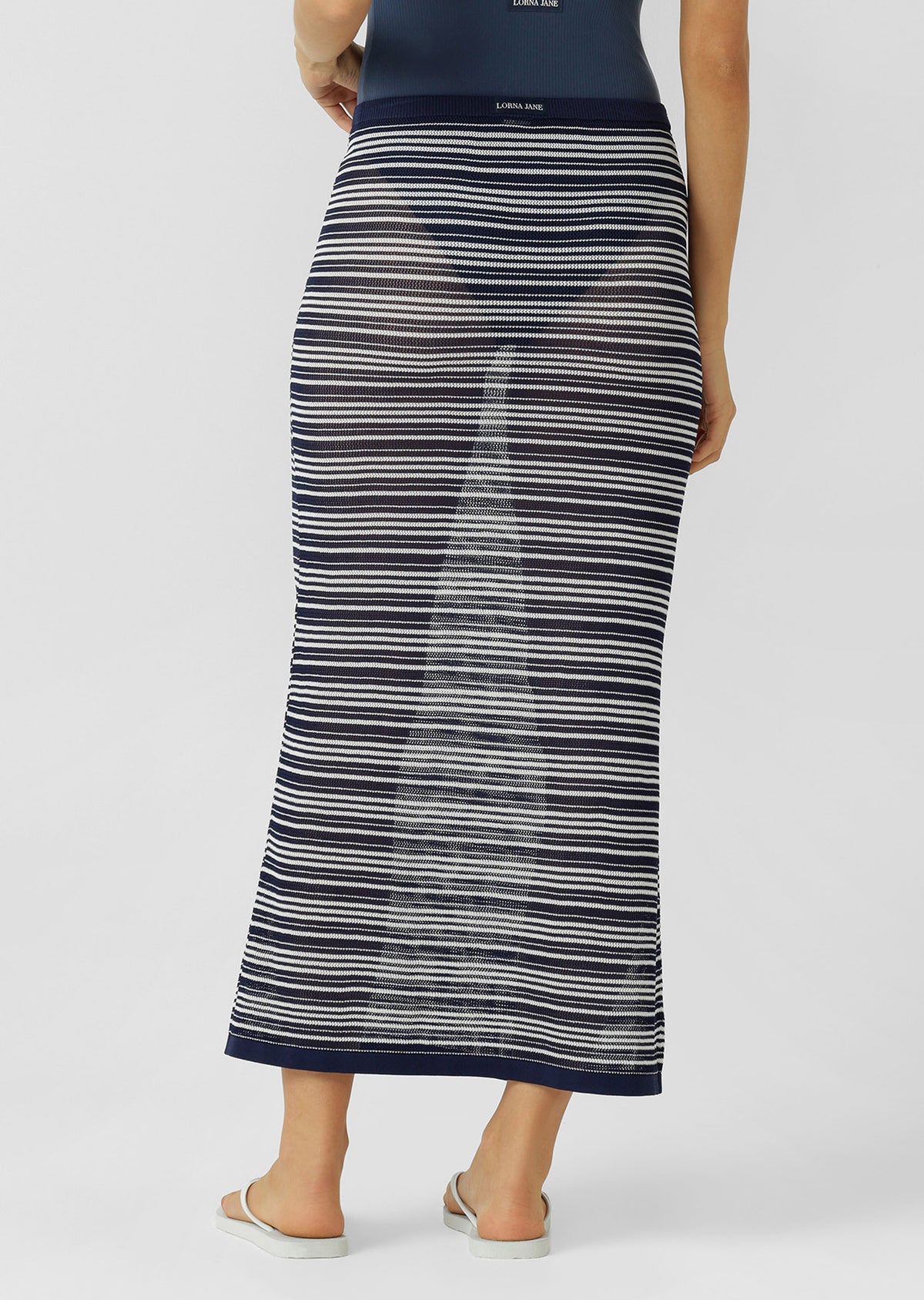 Lorna Jane Coastline Knit Maxi Skirt - Coastline Stripe