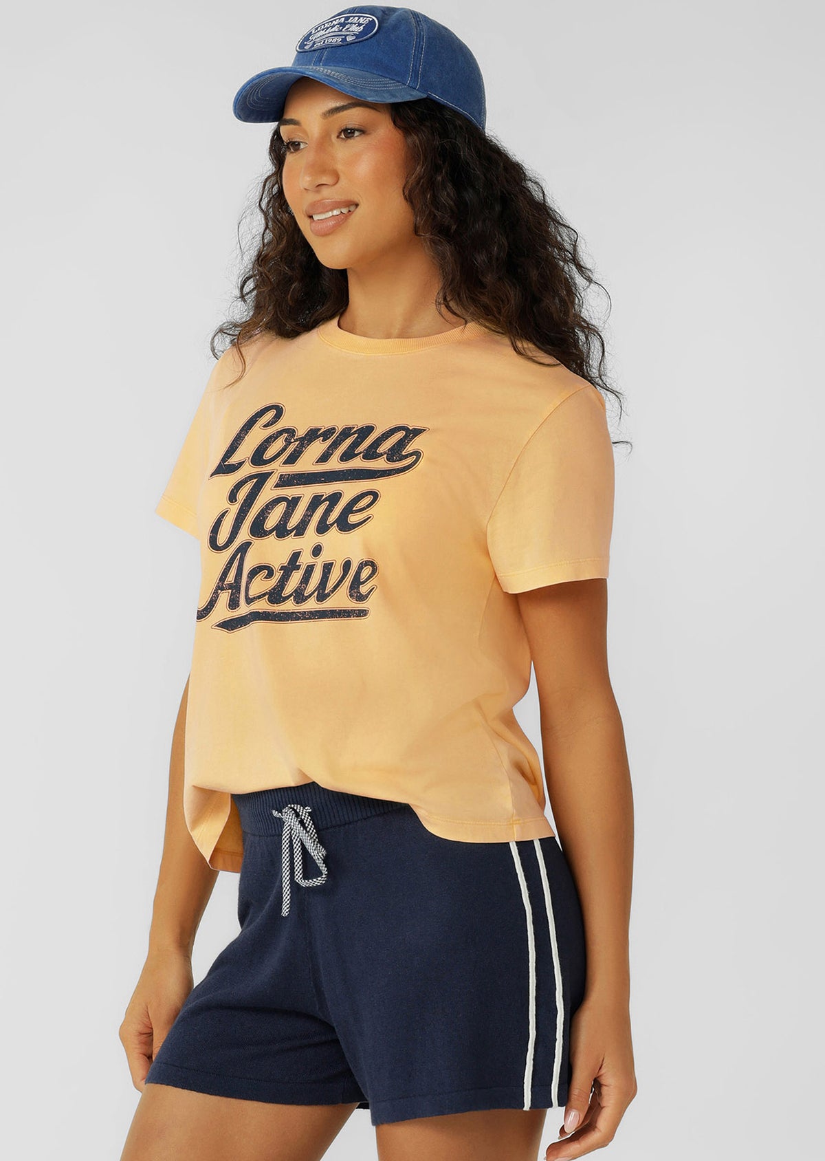 Lorna Jane Ballpark Washed T-Shirt - Washed Honey