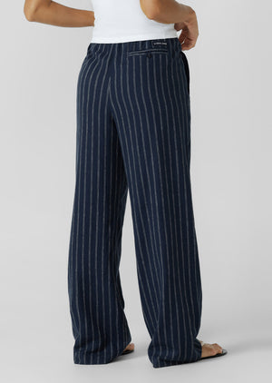 Lorna Jane Effortless Coastline Pants - Platinum Navy Pinstripe
