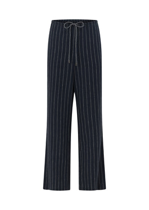Lorna Jane Effortless Coastline Pants - Platinum Navy Pinstripe