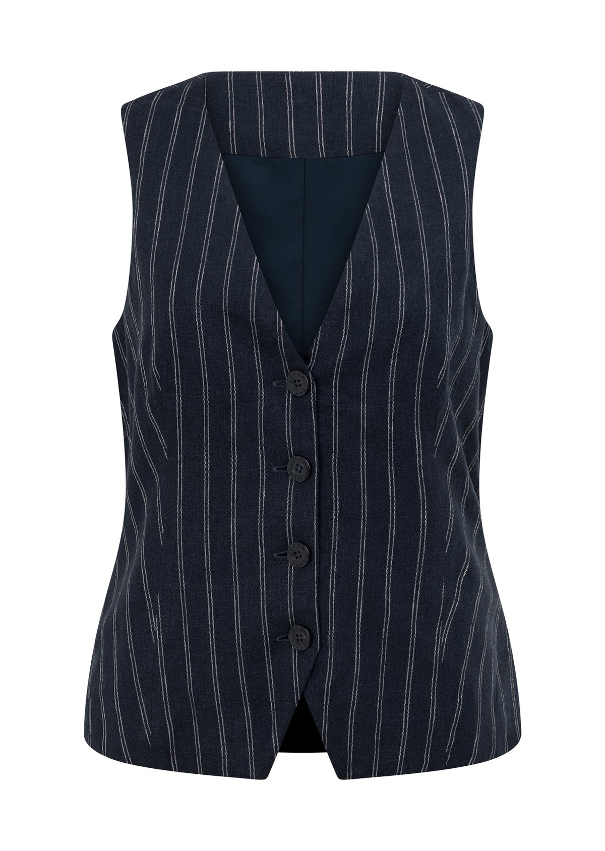 Lorna Jane Effortless Coastline Vest - Platinum Navy Pinstripe