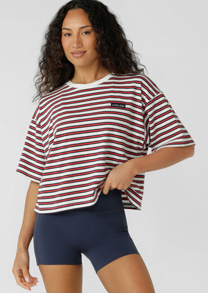 Lorna Jane Ashore T-Shirt - Nautical Stripe