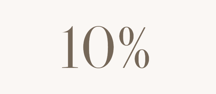 Text reading the number 10%