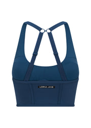 Lorna Jane Mesh Longline Bra - Pale Indigo