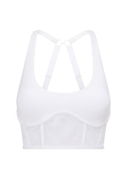 Lorna Jane Mesh Longline Bra - White