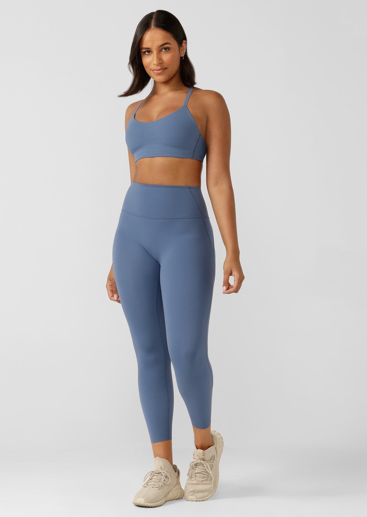 Lorna Jane Supreme Comfort Aloe No Ride Pocket Ankle Biter Leggings - Frost Blue