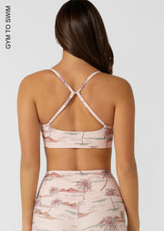 Lorna Jane Paradise Palm Swim Sport Bralette - Paradise Palm Print