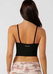 Lorna Jane Elemental Rib Tank Bra Combo - Black
