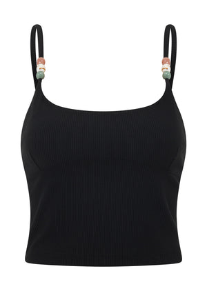 Lorna Jane Elemental Rib Tank Bra Combo - Black