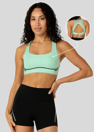 Lorna Jane Train Hard Sports Bra - Mint Cream