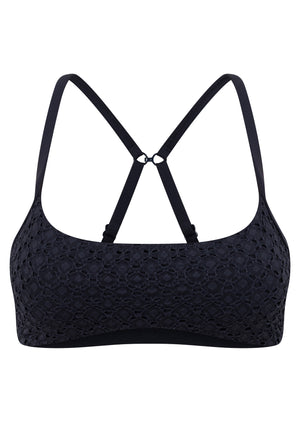 Lorna Jane Keepsake Broderie Sports Bra - Cosmic Navy