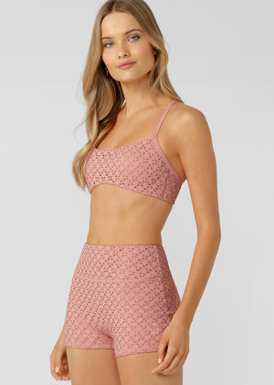 Lorna Jane Keepsake Broderie Sports Bra - Dusty Rose