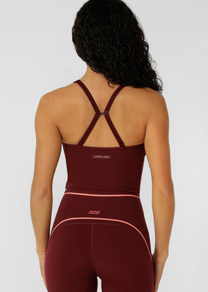 Lorna Jane Move Well Bra Tank Combo - Dark Ruby