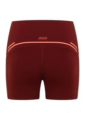 Lorna Jane Train Hard 12cm Bike Shorts - Dark Ruby