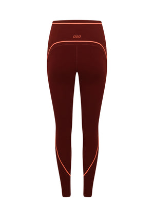 Lorna Jane Fast Pace Ankle Biter Leggings - Dark Ruby