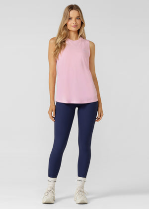 Lorna Jane Irresistible Rib Ankle Biter Leggings - Marine Blue