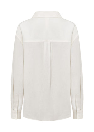 Lorna Jane Everline Long Sleeve Linen Shirt - White