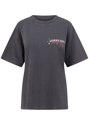 Lorna Jane World Tour Washed Boyfriend T-Shirt - Washed Titanium