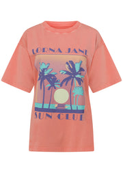 Lorna Jane Vacation Washed Boyfriend T-Shirt - Washed Sunkissed Melon