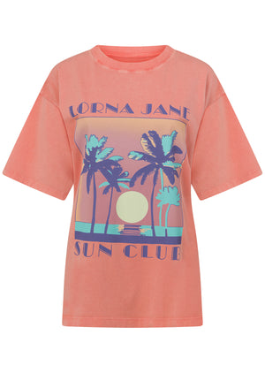 Lorna Jane Vacation Washed Boyfriend T-Shirt - Washed Sunkissed Melon