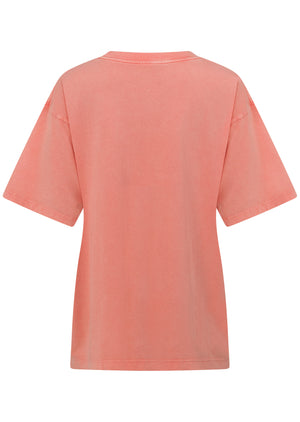 Lorna Jane Vacation Washed Boyfriend T-Shirt - Washed Sunkissed Melon