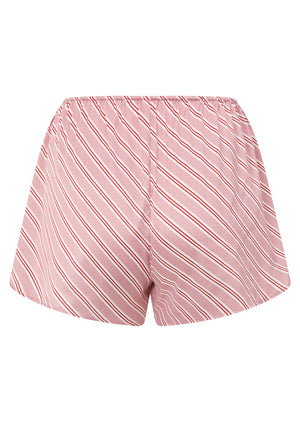 Lorna Jane Sugar Rush Satin Shorts - Candy Cane Stripe
